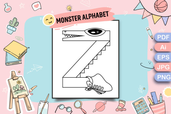 Download Monster Alphabet Coloring Page Letter Z - Coloring Collection