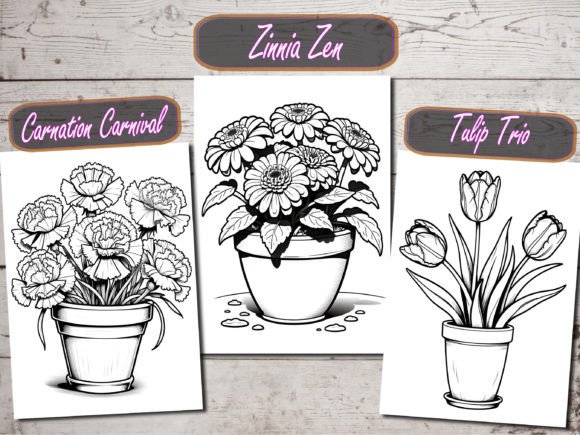 Download Free Printable Potted Flower Coloring Pg - Coloring Collection