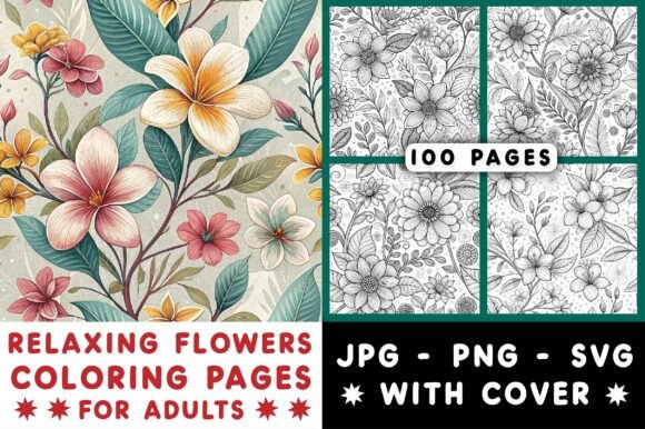 Download Adults Relaxing Flowers Coloring Pages - Coloring Collection