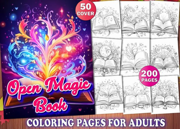 Download Open Magic Book Coloring Pages for Adult - Coloring Collection