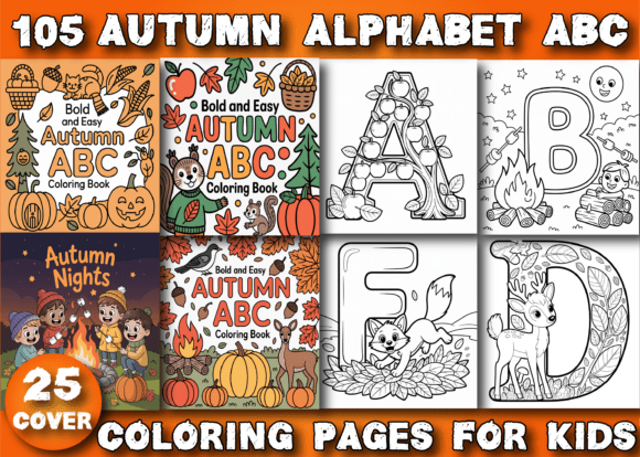 Download Autumn Alphabet ABC Coloring Pages Kids - Coloring Collection