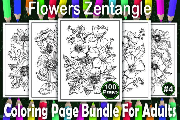 Download Flowers Zentangle Coloring Book Pages - Coloring Collection