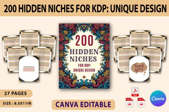 Download 200 Hidden Niches for KDP Unique Design - Niches for kdp Collection