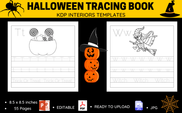 Download ABC Halloween Tracing Coloring Book KDP - Coloring Collection