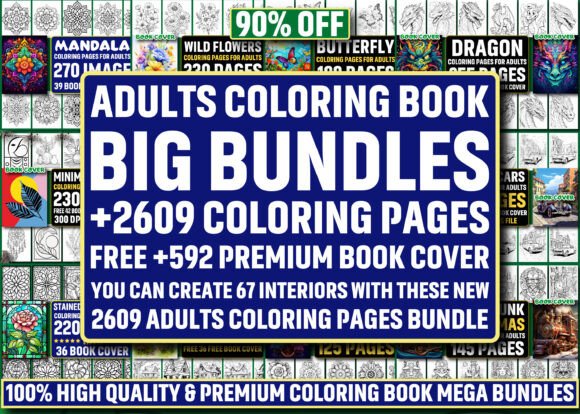 Download 2609 ADULTS COLORING PAGES MEGA BUNDLE - Coloring Collection