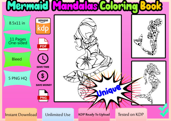 Download Mermaid Mandala Coloring Books - Coloring Collection