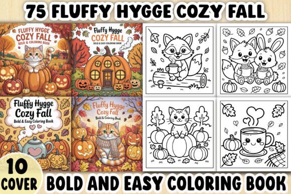 Download 75 Fluffy Hygge Cozy Fall Coloring Book - Coloring Collection