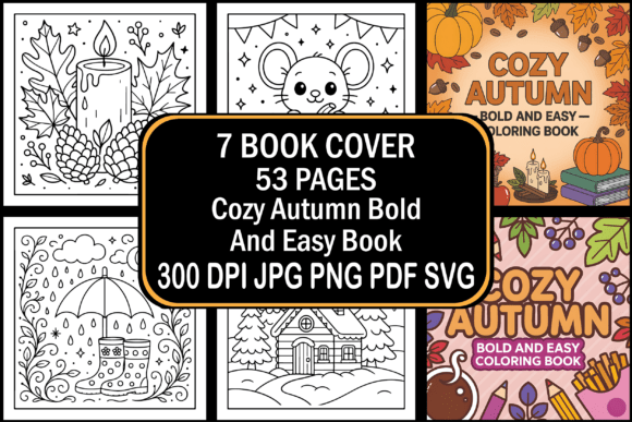 Download Cozy Autumn Bold and Easy Coloring Books - Coloring Collection