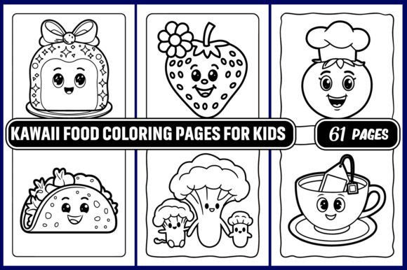 Download Cute Kawaii Food Coloring Pages for Kids - Premium Resources