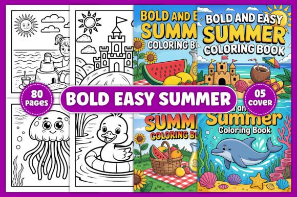 Download Bold and Easy Summer Coloring Book - Coloring Collection