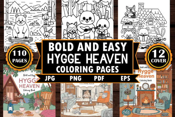 Download Bold and Easy Hygge Heaven Coloring Page - Coloring Collection