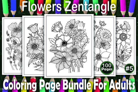 Download Flowers Zentangle Coloring Book Pages - Coloring Collection