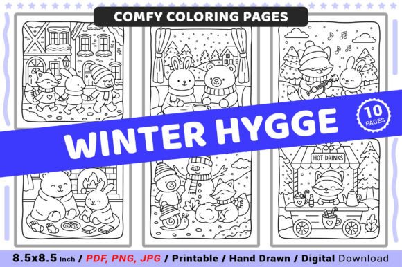 Download Winter Hygge Comfy Coloring Pages - Coloring Collection