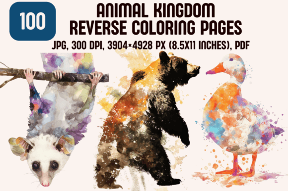 Download Animal Kingdom Reverse Coloring Pages - Coloring Collection