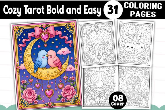 Download Cozy Tarot Bold and Easy Coloring Book - Coloring Collection