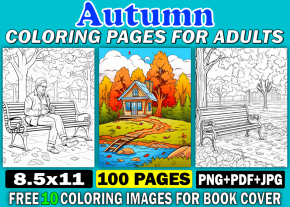 Download 100 Autumn Adults Coloring Pages for KDP - Coloring Collection