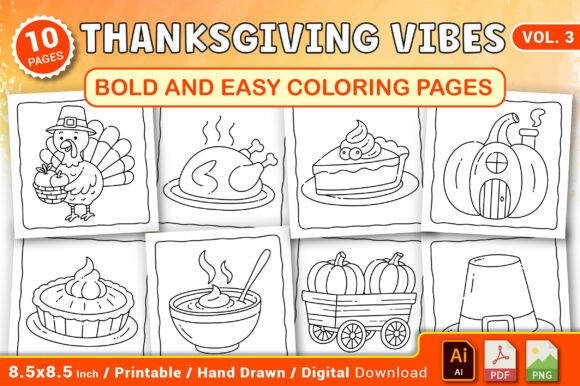 Download Thanksgiving Bold &amp; Easy Coloring Pages - Coloring Collection