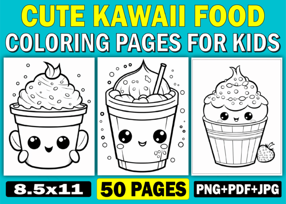 Download Cute Kawaii Food Coloring Pages for Kids - Coloring Collection