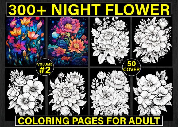Download 300+ Night Flower Coloring Pages for KDP - Coloring Collection