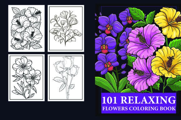 Download 100 Relaxing Flowers Coloring Book - Coloring Collection