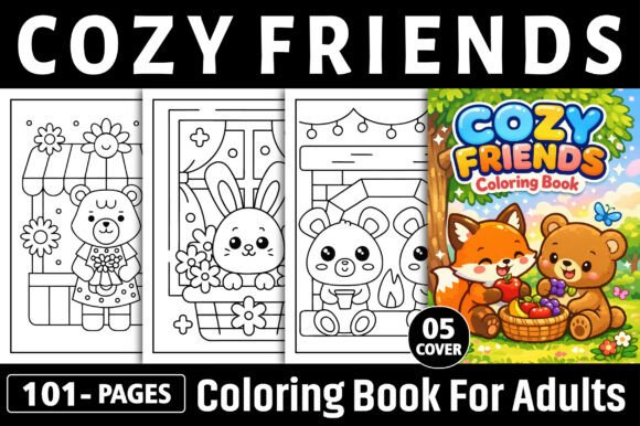 Download Cozy Friends Coloring Pages for Adults - Coloring Collection