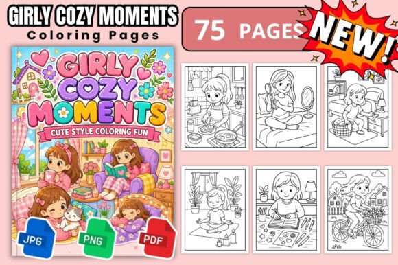 Download Girly Cozy Moments Coloring Book Pages - Coloring Collection