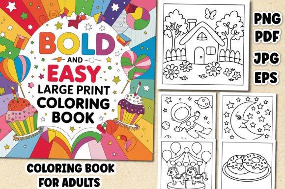 Download Bold and Easy Large Print Coloring Book - Coloring Collection