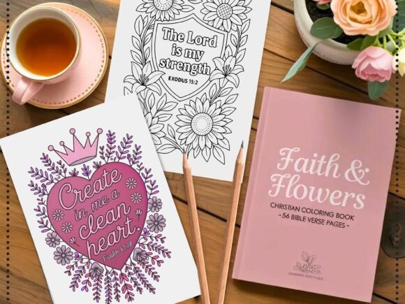 Download Faith &amp; Flowers Christian Coloring Book - Coloring Collection