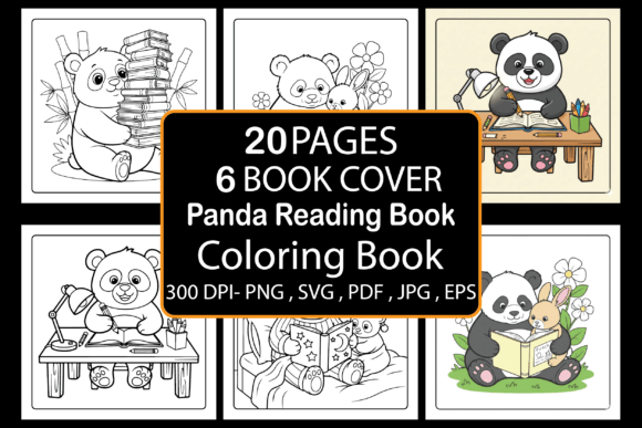 Download Panda Reading Book Coloring Book - Coloring Collection