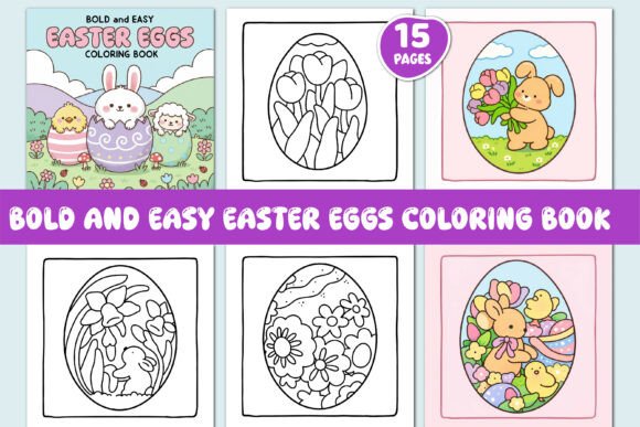 Download BOLD and EASY EASTER EGGS COLORING BOOK - Coloring Collection