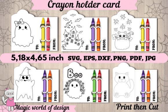Download Halloween Coloring Cards Bundle, Print T - Coloring Collection
