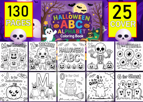 Download Halloween ABC Alphabet Coloring Book - Coloring Collection