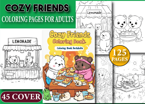 Download Cozy Friends Coloring Pages for Adults - Coloring Collection