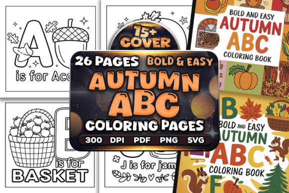 Download Bold and Easy Autumn ABC Coloring Pages - Coloring Collection