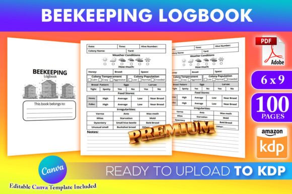 Download Beekeeping Logbook | KDP Canva Template - Kdp canva template Collection