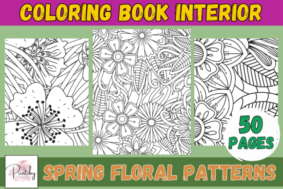 Download Coloring Pages - Spring Flowers Pattern - Coloring Collection