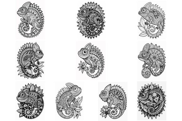 Download Chameleon Mandala Coloring Page for KDP - Coloring Collection