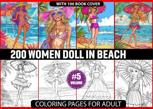 Download 200 Women Doll in Beach Coloring Pages - Coloring Collection