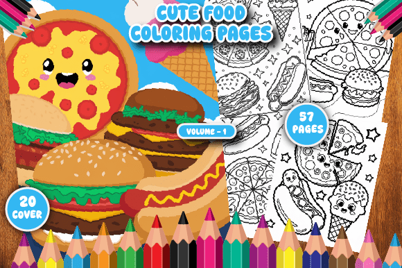 Download 57 Cute Food Coloring Pages for Kids V-1 - Coloring Collection