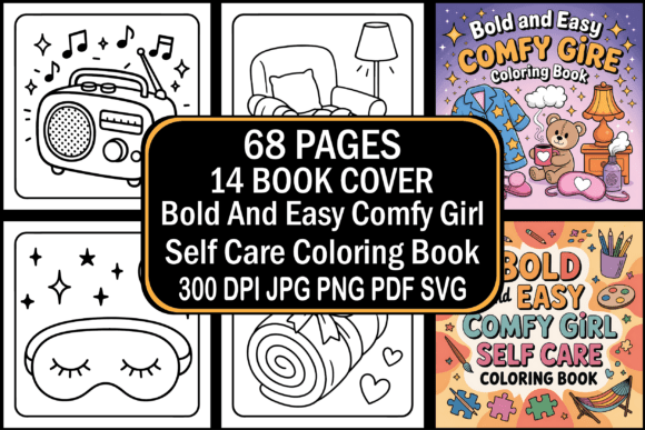 Download Easy Comfy Girl Self Care Coloring Book - Coloring Collection