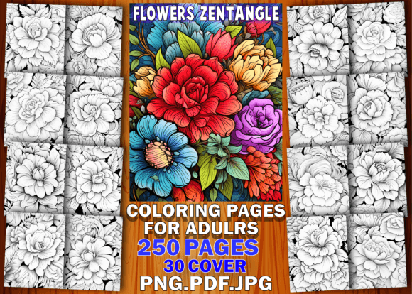 Download Flowers Zentangle Coloring Book - KDP - Coloring Collection