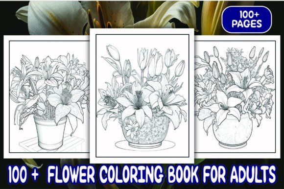 Download 100 Flowers Coloring Book for Adults - Coloring Collection
