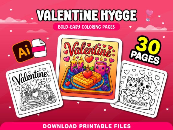 Download Valentine Hygge Adults Coloring Pages - Coloring Collection
