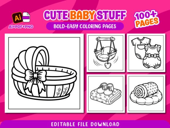 Download Baby Stuff Large Print Coloring Pages - Coloring Collection