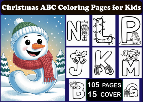 Download Christmas ABC Coloring Pages for Kids - Coloring Collection