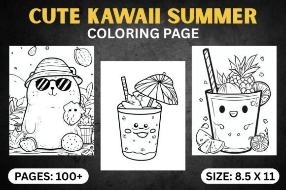 Download Cute Kawaii Summer Coloring Pages - Coloring Collection