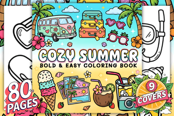 Download Cozy Summer Bold &amp; Easy Coloring Book - Coloring Collection