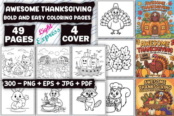 Download Awesome Thanksgiving Coloring Book - Coloring Collection