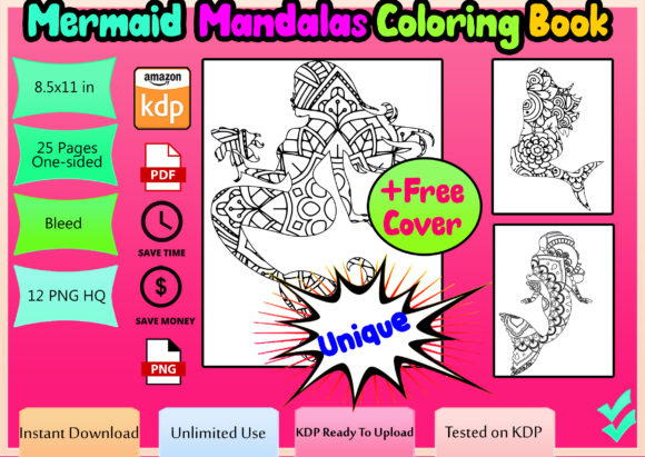Download Mermaid Mandala Coloring Book for Adults - Coloring Collection