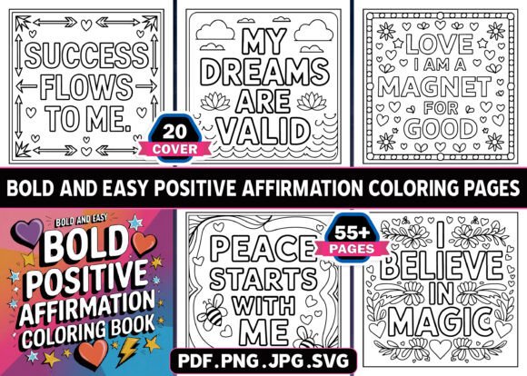 Download Positive Affirmation Coloring Pages KDP - Coloring Collection